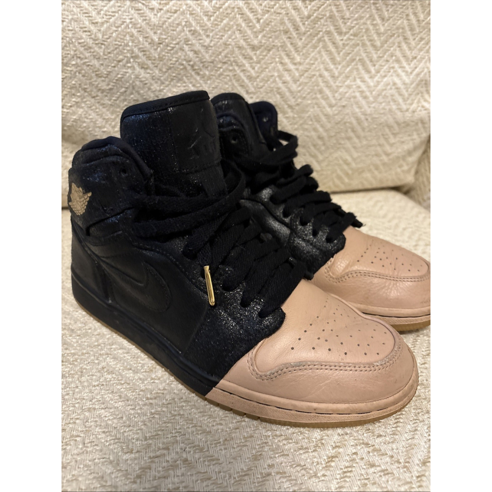 Nike Air Jordan 1 Retro Premium High Top Sneakers Dipped Toe - Black AH7389-007